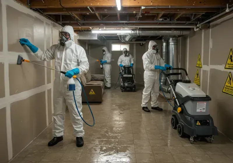 Basement Moisture Removal and Structural Drying process in Georgetown, CA